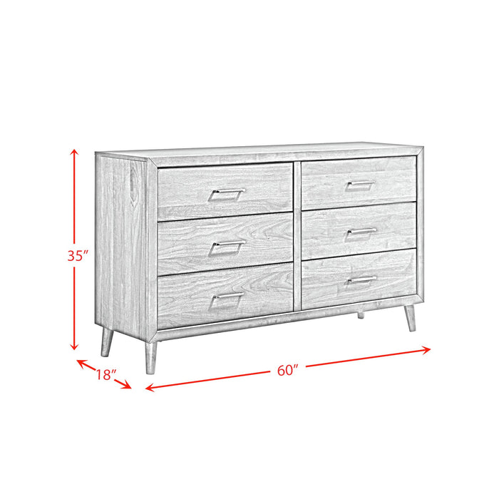 Malibu 6-Drawer Dresser in Walnut