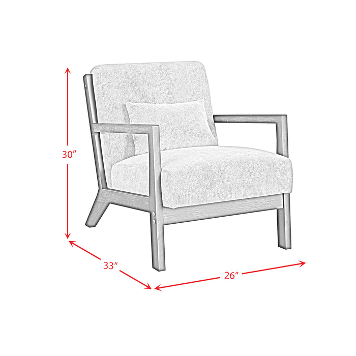 Marina Chair with kidney pillow in Langley Cream and Brushed Espresso Finish