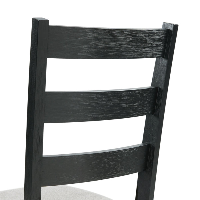 Martin Dining Side Chair with Grey Fabric - Black Finish (2 Per Carton)