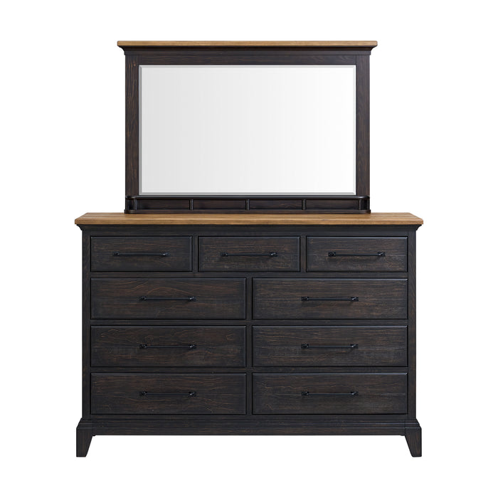 Montrose Dresser and Mirror Set in Espresso & Brown