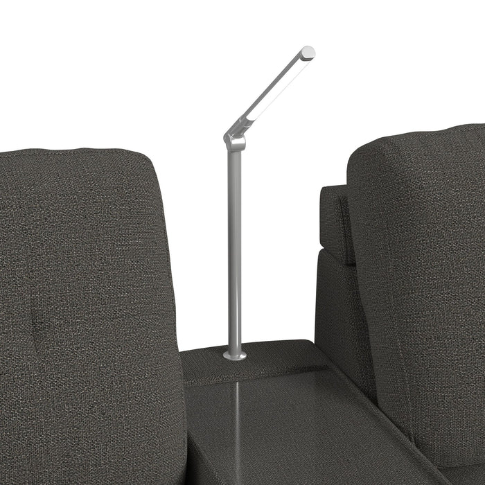 Options One 8PC Living Room Set in Palmer Plus Ash with Media Console