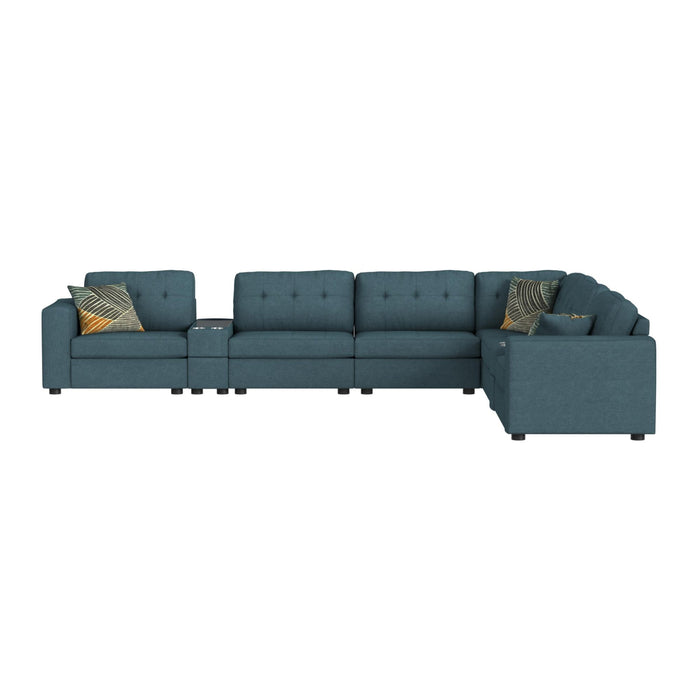 Options One 9PC Living Room Set in Palmer Plus Teal