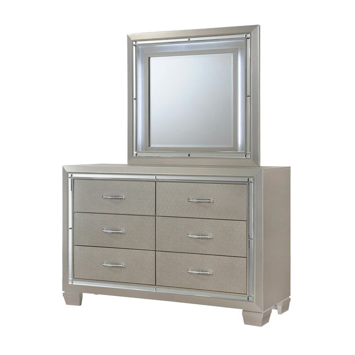 Platinum Youth Dresser & Mirror w/ LED Light Set