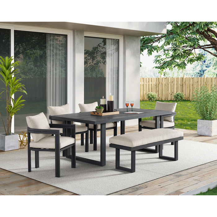 Playa Standard Height Dining Set in Dark Grey-Table and Four Chairs