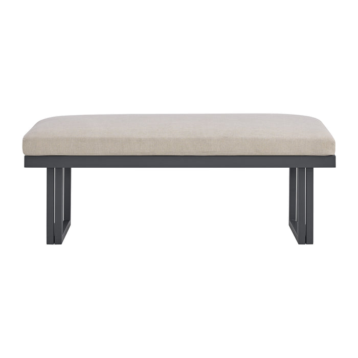 Playa Dining Bench - Dark Grey and Olefin Beige