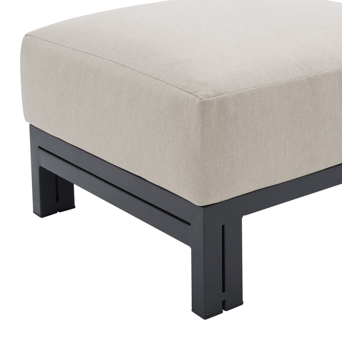 Playa Ottoman - Dark Grey and Olefin Beige