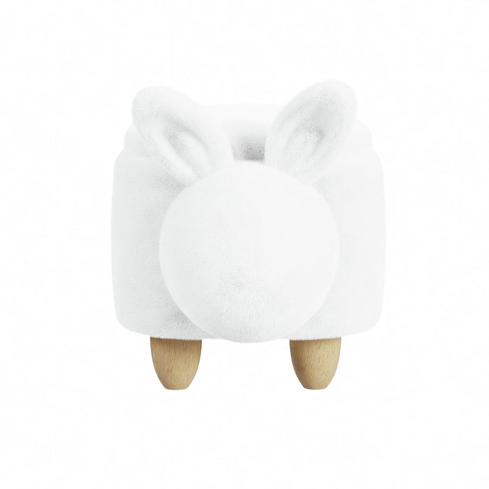 Rabbit Storage Stool in White