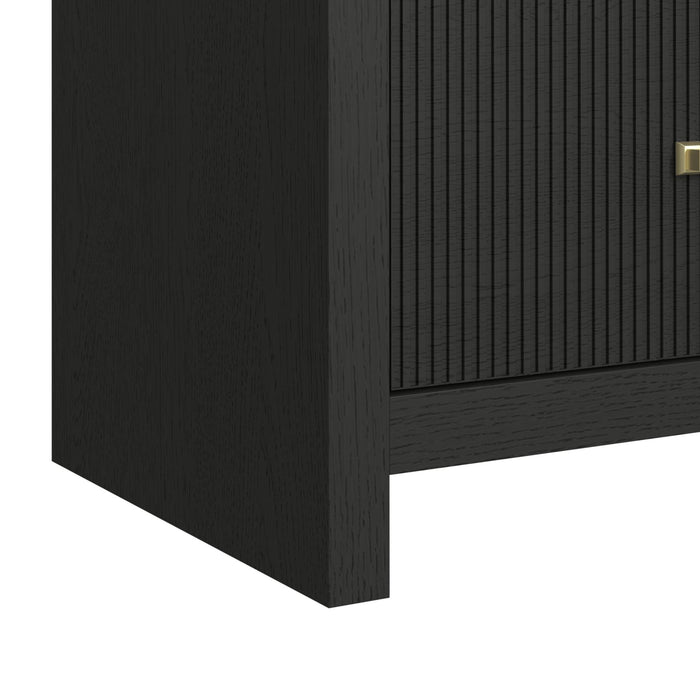 Ridgemont 5-Drawer Chest in Black with Grain