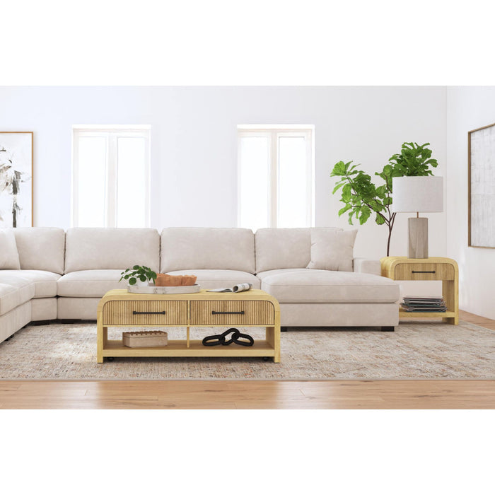 Ridgemont End Table with USB in Natural