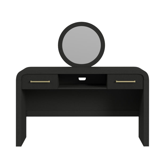 Ridgemont Dressing Table and Mirror in Black with Grain