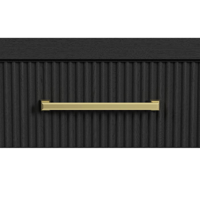 Ridgemont 3PC Occasional Table Set in Black with Grain-Coffee Table & Two End Table