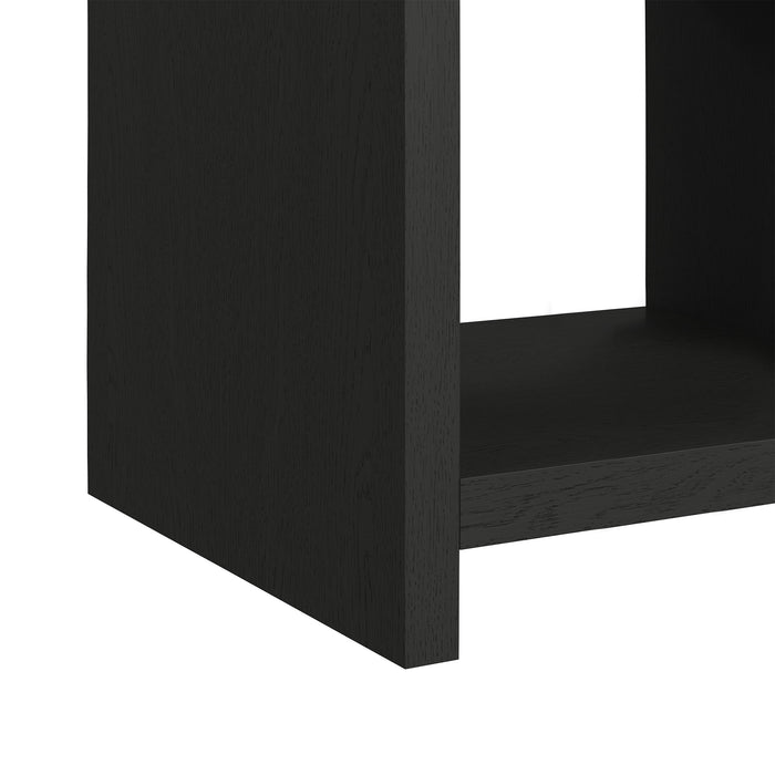 Ridgemont End Table with USB in Black with Grain