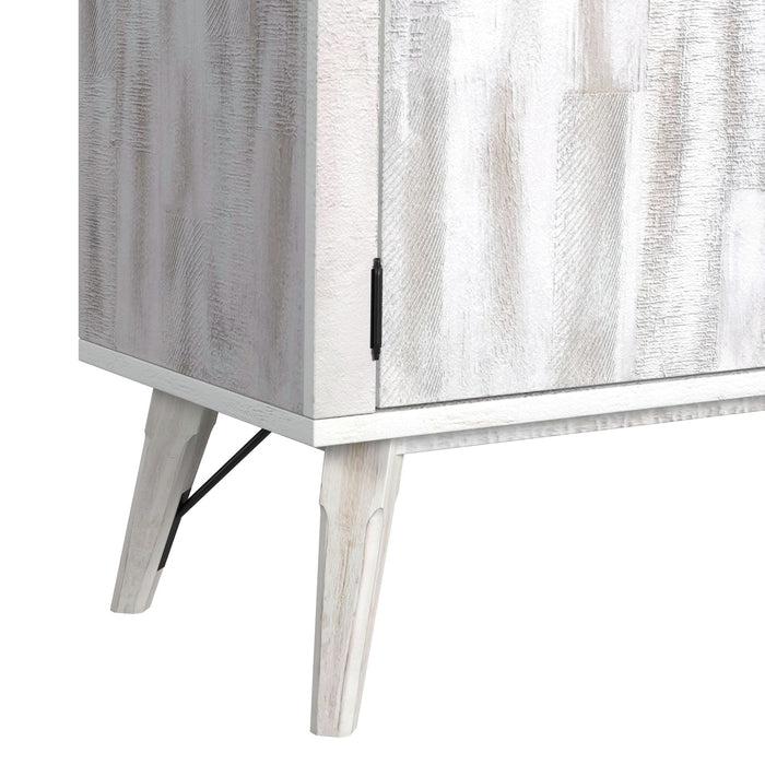 Rogen Rustic Buffet & Hutch with LED in Rustic White