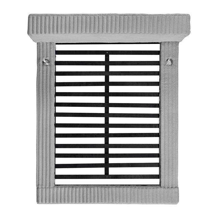 Rosebery UPH Bed with 2 Pillows in Light Grey Corduroy