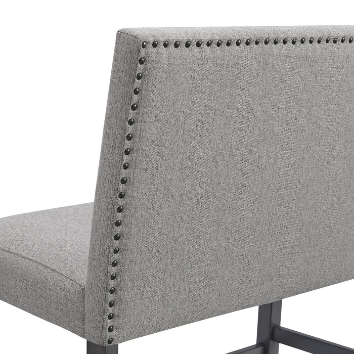 Seneca Counter 3PC Corner Bench Grey Fabric in Grey