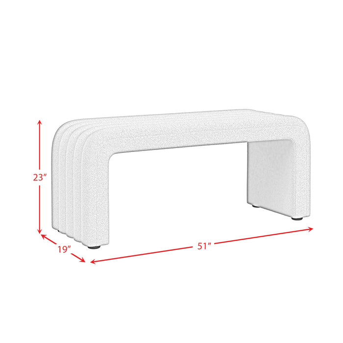 Seqouia Bench With 2 Stools in Ching Cream