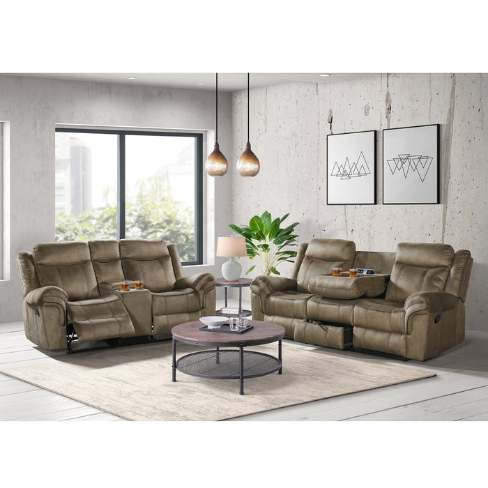 Sorrento 2PC Living Room Set in T101 Brown-Sofa & Loveseat