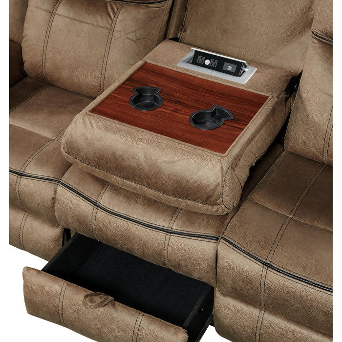 Sorrento 2PC Living Room Set in T101 Brown-Sofa & Loveseat