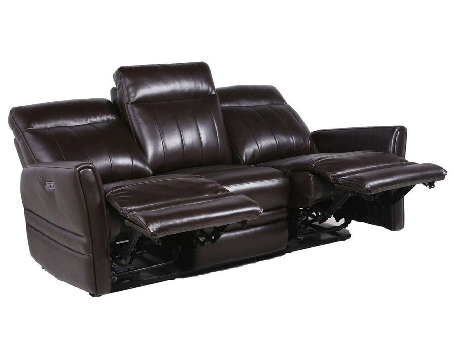 Steve Silver Coachella Leather Dual Power Reclining Sofa in Brown