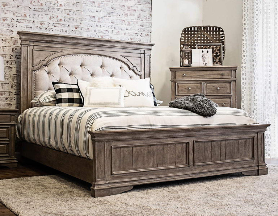 Steve Silver Highland Park Queen Panel Bed in Waxed Driftwood image