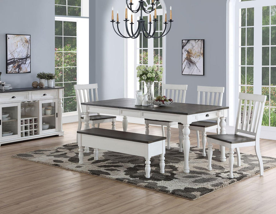 Steve Silver Joanna Dining Room Set in Two-tone Ivory and Mocha
