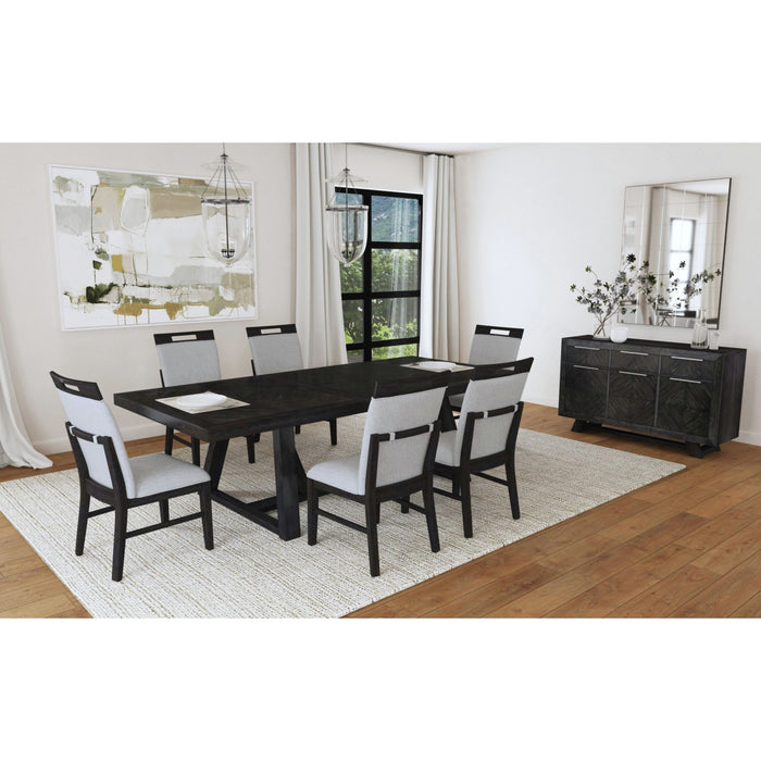 Transcend Standard Height Dining Set in Charcoal-Table and Four Chairs