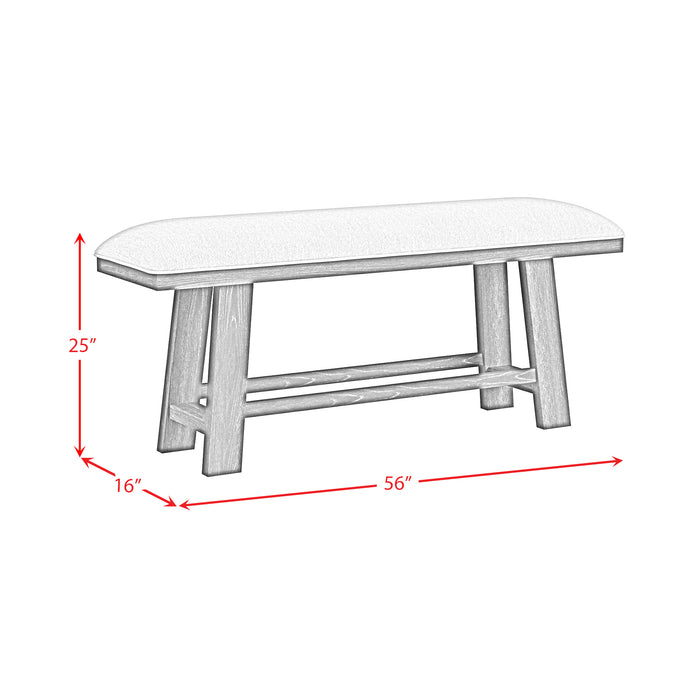 Transcend Counter Bench with Light Grey Fabric in Charcoal