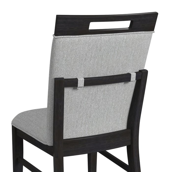 Transcend Dining Side Chair with Light Grey Fabric in Charcoal (2 Per Carton)