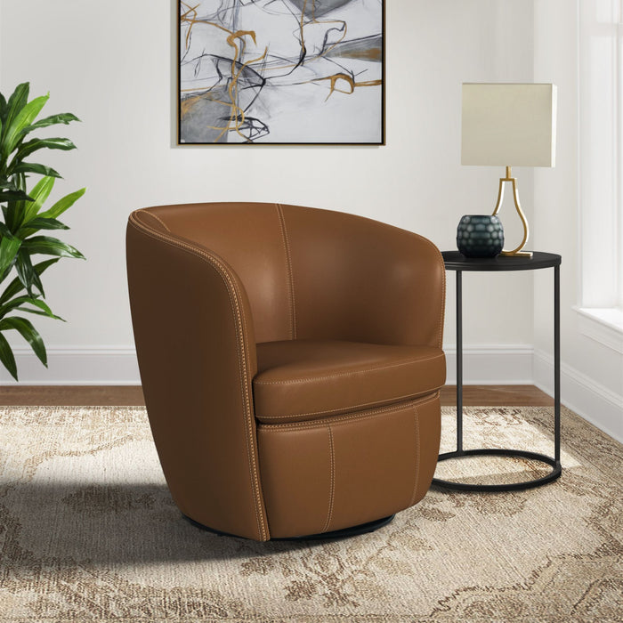 Vito Swivel Chair in Pebble Tan