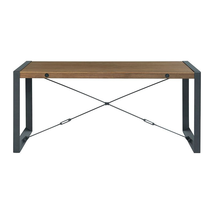 Elements International Industrial Dining Table in Gunmetal and Brown image