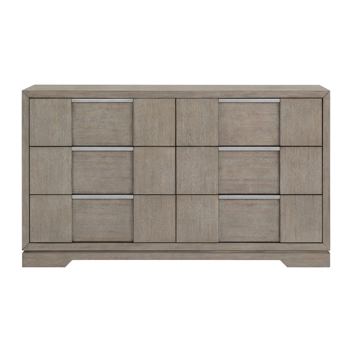 Kelis 6-Drawer Dresser in Grey