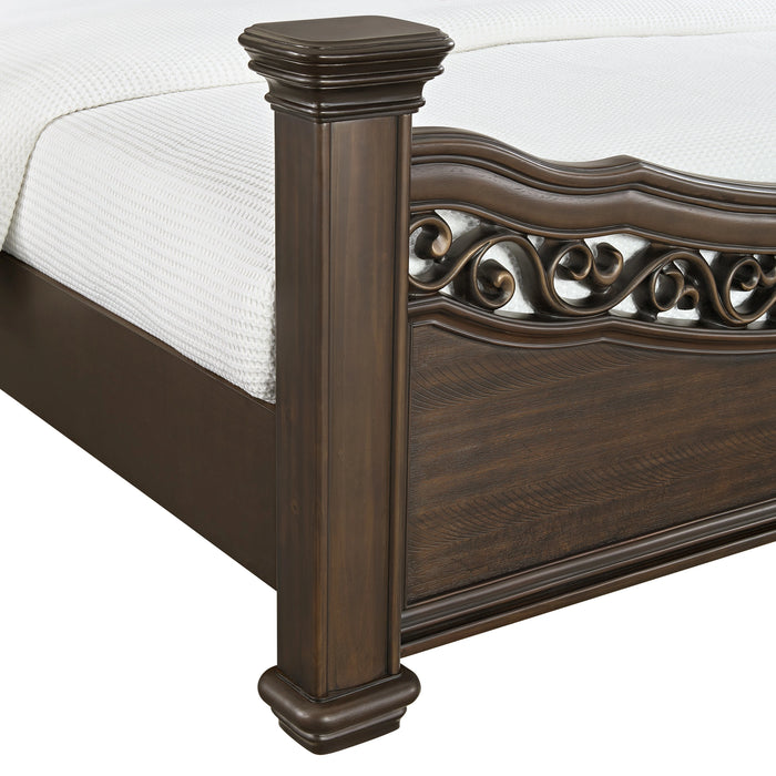 Brunswick Bedroom Set with 2 Nightstands in Mahogany