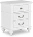 Elements International Alana 3 Drawer Nightstand in White Lacquer image