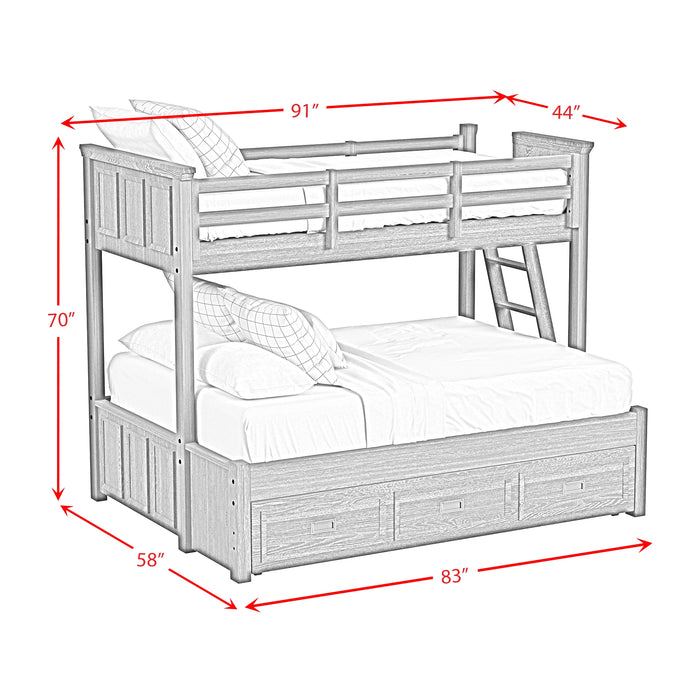 Hampton Kids Over Bunk with Ladder and Trundle
