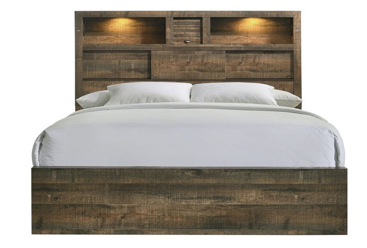 Elements International Bailey Full Music Bed in Warm Walnut BY520FB image