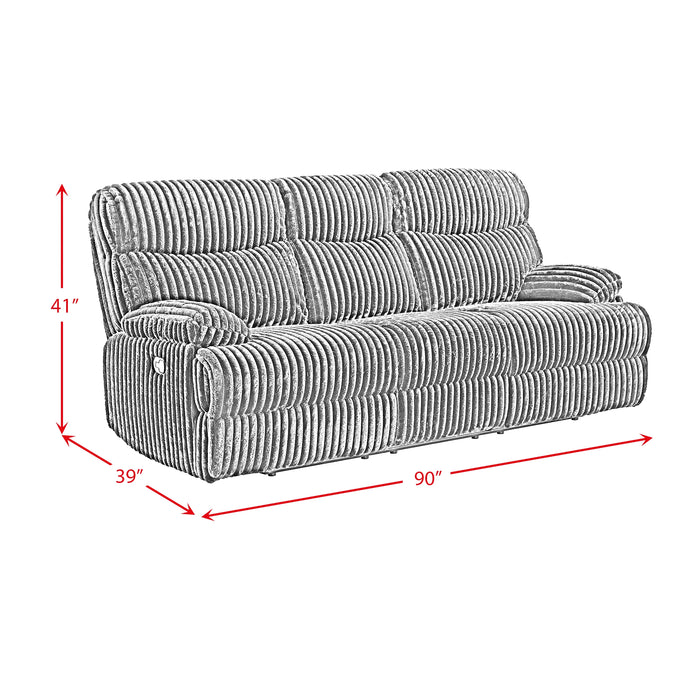 Admiral 3PC Living Room Set in Masis Black-Sofa, Loveseat & Recliner