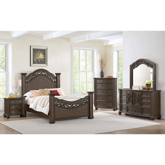 Brunswick 2-Drawer Nightstand with USB in Mahogany