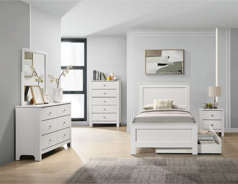 Elements International Catalina Youth Twin Panel Bed in White