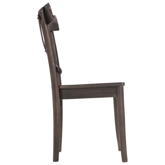 Elements International New Bedford Coronado Wooden Side Chair (Set of 2) in Dark Wood
