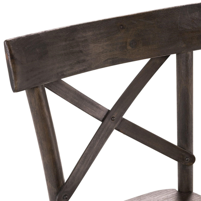 Elements International New Bedford Coronado Wooden Side Chair (Set of 2) in Dark Wood