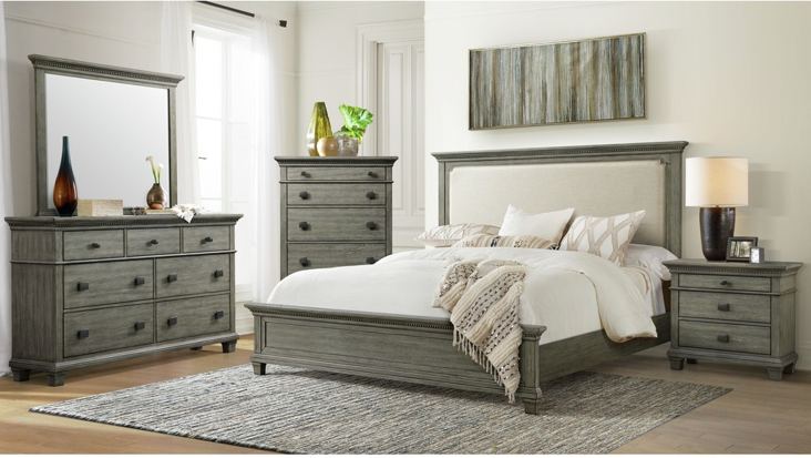 Elements International Crawford 7 Drawer Dresser in Gray