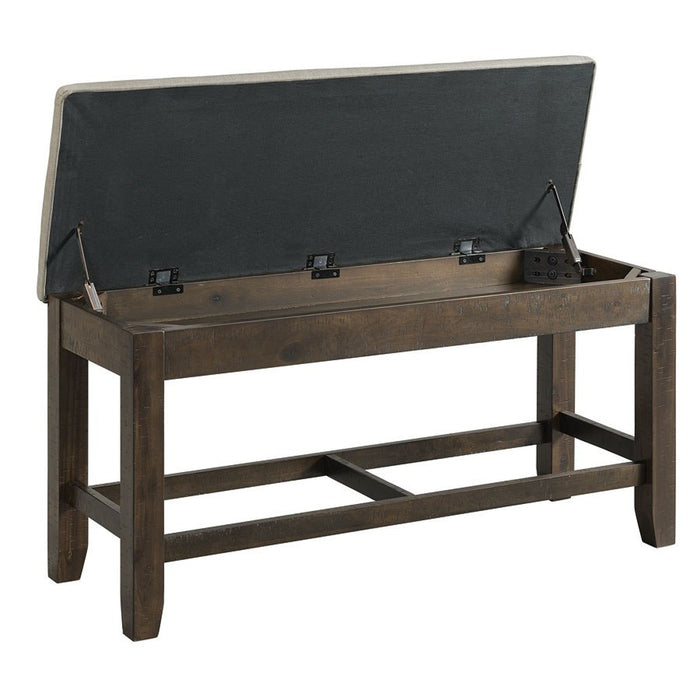Elements International Colorado Counter Height Bench in Charcoal