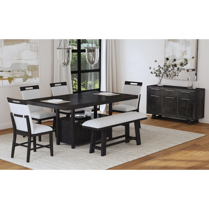 Transcend Counter Height Dining Set in Charcoal-Table and Four Chairs
