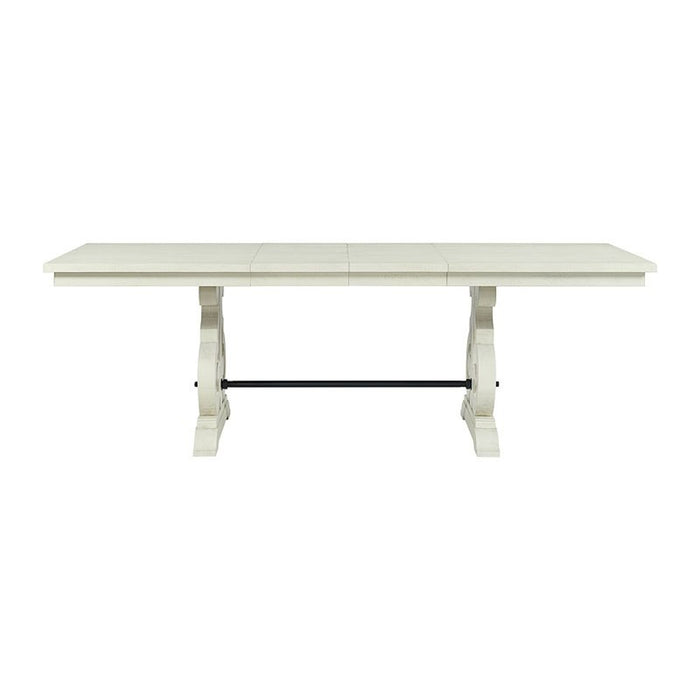 Elements International Stone Counter Height Dining Table in WhiteC image