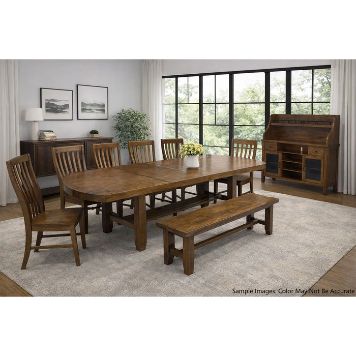 Gage Rectangular Dining Table with 2x14""Leaf in Chestnut