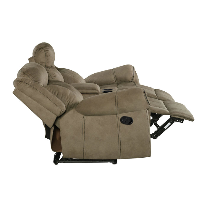 Sorrento Motion Loveseat with Console in T101 Brown