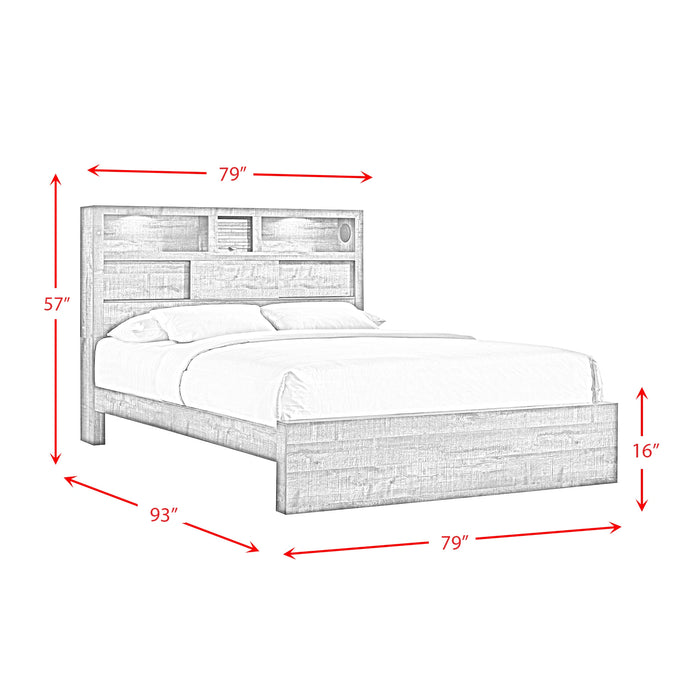Bailey Bookcase Panel Bedroom Set with Bluetooth