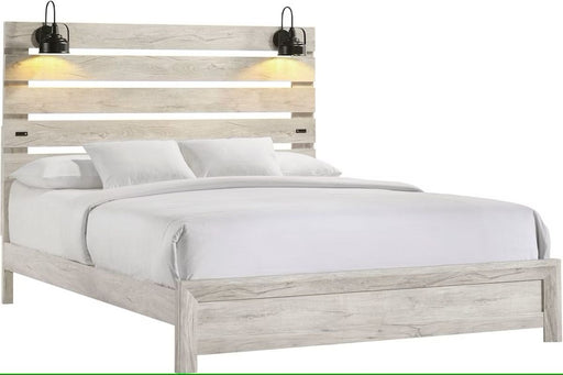 Elements International Fort Worth King Panel Bed in White image