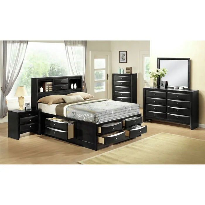 Elements International Emily 5 Drawer Chest in Black