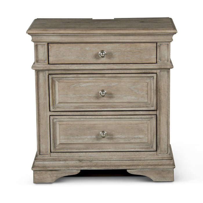 Steve Silver Highland Park 3 Drawer Nightstand in Waxed Driftwood